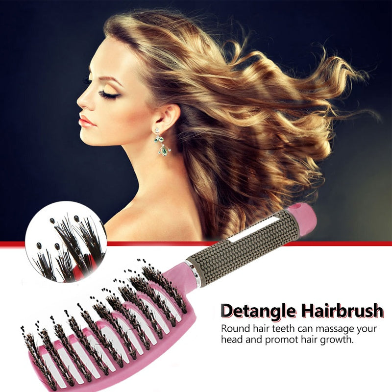 Anti-Tangle Detangler Hair Brush – Soft Bristles & Scalp Massage for Women, Men & Kids Say goodbye to knots, breakage, and scalp stress.