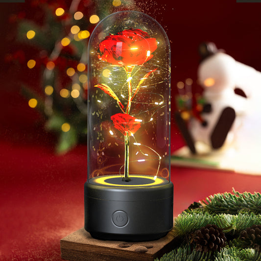 2-in-1 Rose LED Light & Bluetooth Speaker – The Perfect Romantic Gift to Light Up Her Heart Anytime
